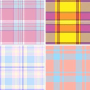 Clean plaid bundle for presentation templates. Structured tartan grids supp.. 스톡 일러스트