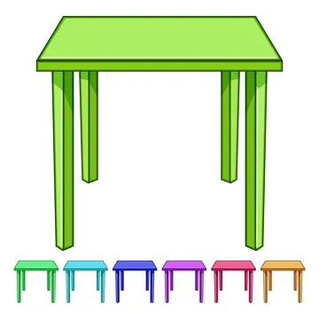 Clean plastic table cartoon vector graphic Stock Illustration