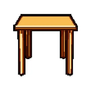 Clean plastic table pixel art vector illustration Stock Illustration