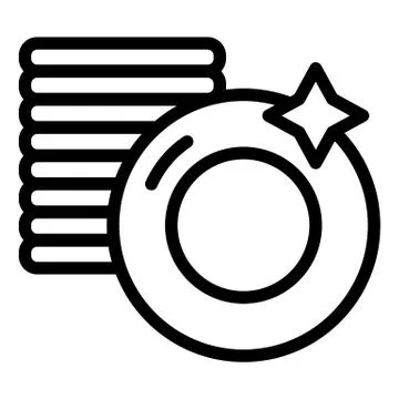 Clean plates line icon. Stack of plates vector illustration isolated on white Stock Illustration