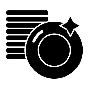 Clean plates solid icon. Stack of plates vector illustration isolated on white Stock Illustration