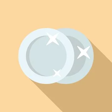 Clean plates vector illustration with long shadow 库存插图