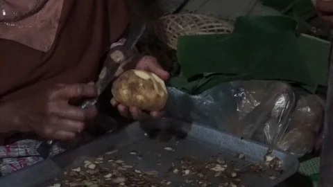 Clean potatoes Stock Footage 104082167