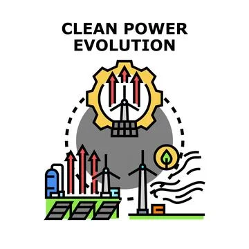 Clean power evolution concept generating renewable energy イラスト素材