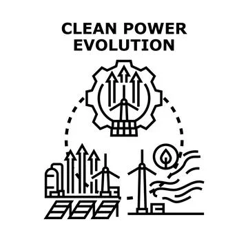 Clean power evolution concept generating renewable energy Stock Illustration