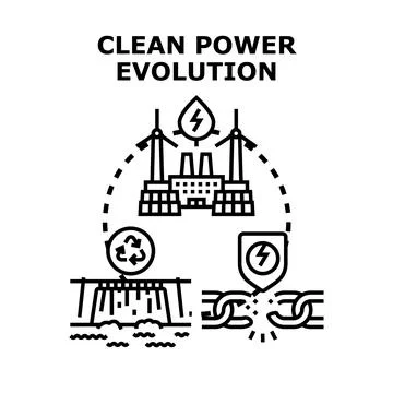 Clean power evolution driving renewable energy transition Stock Illustration
