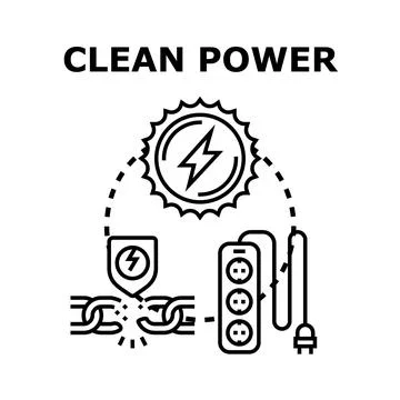 Clean power generating breaking old connections concept Stock Illustration