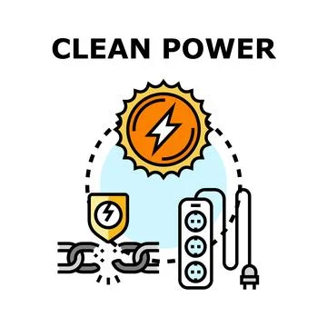 Clean power generating breaking old connections concept Stock Illustration