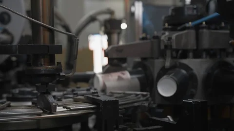 Clean production process of disposable paper cups for public catering business Stock Footage 92791581