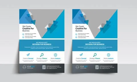 Clean Professional Flyer Design Template for Companies Stock Illustration