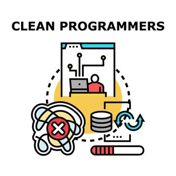 Clean programming processing data optimizing software development イラスト素材