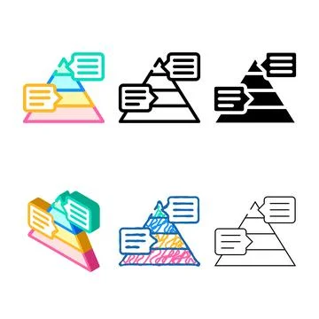 Clean pyramided data analysis color icon vector Illustrazione stock