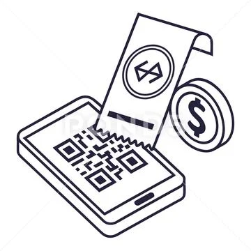 Clean QR Code Payment Vector Icon for Online Transactions イラスト素材