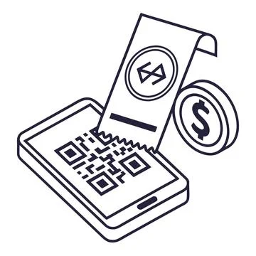 Clean QR Code Payment Vector Icon for Online Transactions Stock Illustration