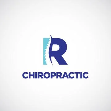 Clean R initial Letter Chiropractic Logo Stockillustratie