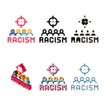 Clean racism target aim icon vector outline Stock Illustration