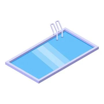 Clean rectangular swimming pool with ladder isometric view Stock Illustration