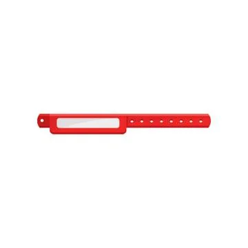 Clean red bracelet, template for security access, control or identification at Stock Illustration
