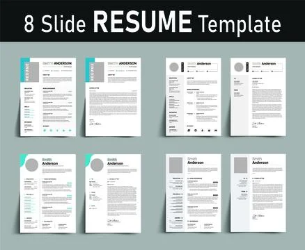 Clean Resume Bundle Template Design with Modern CV and Cover Letter Stock Illustration