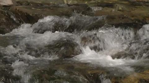 Clean river and rocks, river clean water, waterfall mountain river, slow motion Video stock 37231081