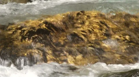 Clean river and rocks, river clean water, waterfall mountain river, slow motion Video stock 37231137