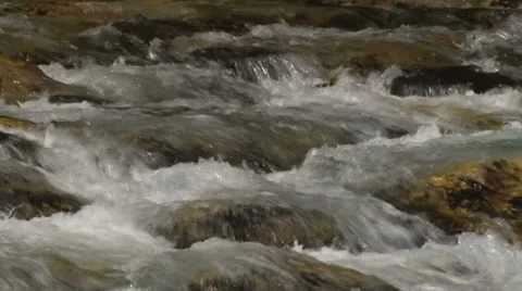 Clean river and rocks, river clean water, waterfall mountain river, slow motion Video stock 37231404