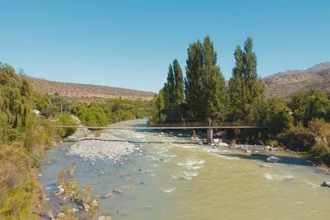 Clean river in the Andes. Stock Photos