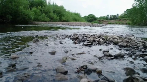 Clean river in nature. Stock Footage 92490393