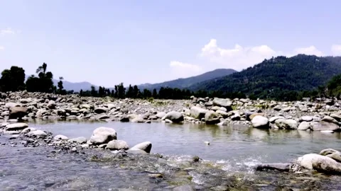 Clean River Water Flowing Through Pristine Natural Landscape Stock-Footage 339531376