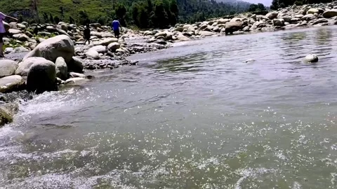 Clean River Water Flowing Through Pristine Natural Landscape Видео 339531569