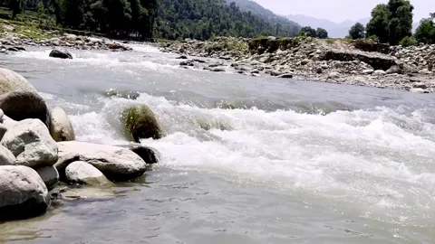 Clean River Water Flowing Through Pristine Natural Landscape Stockbeeldmateriaal 339531766