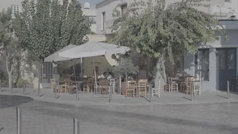 A clean road and a passenger bus in Paphos, Cyprus Stock Footage 344056548