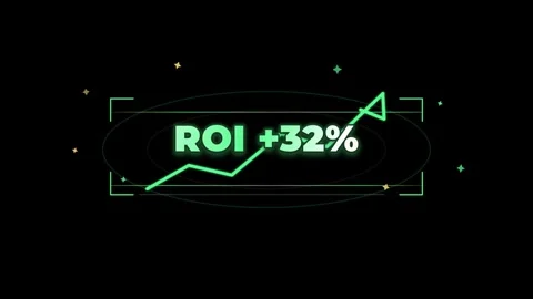 Clean Roi Plus 32 Finance Growth Business Presentation Loop Stock Footage 333782094