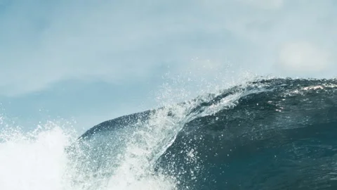 Clean rolling wave mid-crest with soft textures Stock Footage 314647240