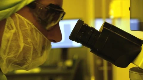 Clean room microscope Stock Footage 61003360