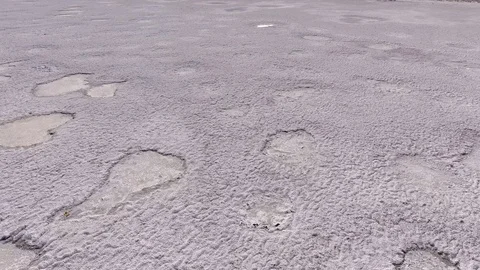 Clean Saline pattern texture. Large salt lake. Big Saline. Aerial drone top down Stock Footage 128678018