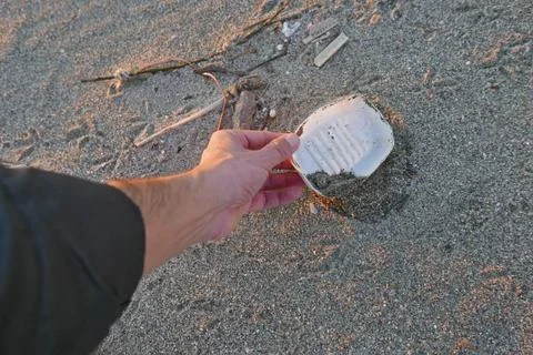 Clean up sandy beach Stock Photos