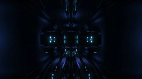 Clean sci fi tunnel wallpaper background 3d illustration glowing shine Stock Footage 160835122