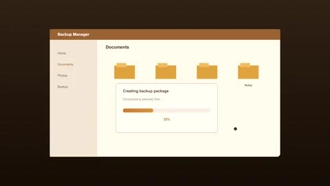 Clean screen recording of backup manager software progress Vídeo Stock 346926542