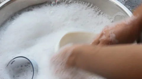 Clean scrubbing the plate Stock Footage 25442144