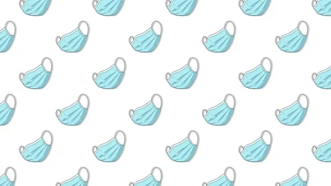 A clean, seamless looping animation of blue medical face masks Stock Footage 325720139