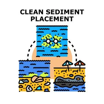 Clean sediment placement process vector concept Stock Illustration