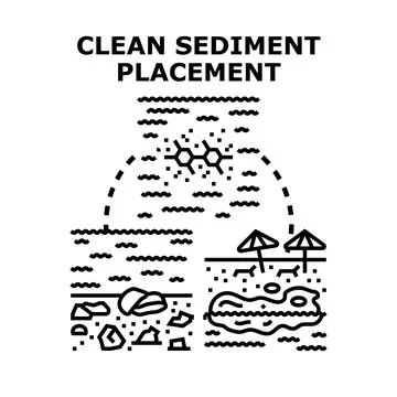 Clean sediment placement process vector concept Stock Illustration