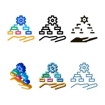 Clean settings algorithm icon vector outline イラスト素材