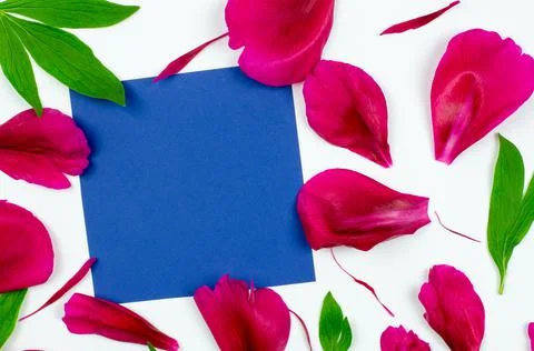 A clean sheet of blue colored paper mock up a greeting card Stock Photos