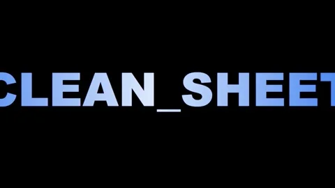 "Clean Sheet" blue gradient text animation on black background, conceptuali.. Vídeo Stock 330280093
