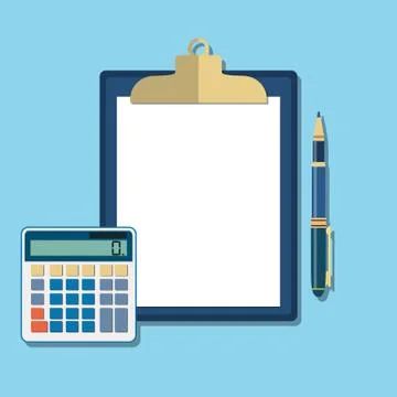 Clean sheet of paper for calculations. Illustrazione stock
