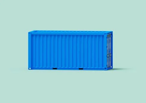A clean shipping container stock image. No logo. Stock Illustration