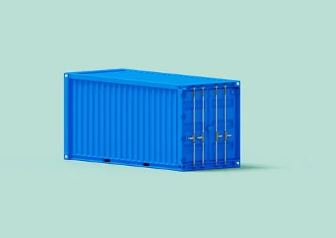 A clean shipping container stock image. No logo. Stock Illustration