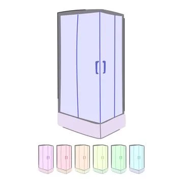 Clean shower cabin vector cartoon graphic Illustration